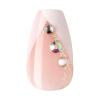 imageKISS imPRESS No Glue Mani Press On Nails French Glimpse Light Neutral  White Tip French Medium Size Coffin Shape Includes 30 Nails Prep Pad Instructions Sheet 1 Manicure Stick 1 Mini FileLight Neutral  White Tip FrenchCoffin Shape