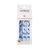 imageKISS imPRESS No Glue Mani Press On Nails Design Free Soul White Medium Size Almond Shape Includes 30 Nails Prep Pad Instructions Sheet 1 Manicure Stick 1 Mini FileBlue and White