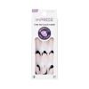 imageKISS imPRESS No Glue Mani Press On Nails French Glimpse Light Neutral  White Tip French Medium Size Coffin Shape Includes 30 Nails Prep Pad Instructions Sheet 1 Manicure Stick 1 Mini FileDark Neutral  Black Tip French