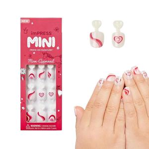 imageKISS imPRESS Mini PressOn Nails Manicure for Kids  French Pop  Beginner Nail Art Set with Nail File ampamp 20 Fake NailsDream Big