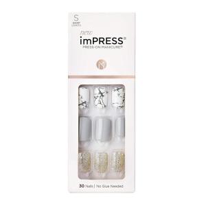 imageKISS imPRESS No Glue Mani Press On Nails Design One Chance Light Pink Short Size Squoval Shape Includes 30 Nails Prep Pad Instructions Sheet 1 Manicure Stick 1 Mini FileMulticolor