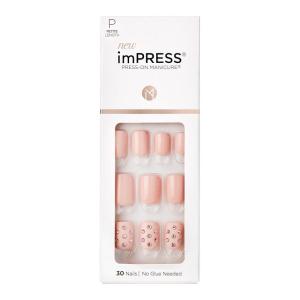 imageKISS imPRESS No Glue Mani Press On Nails Design This Feeling Light Pink Petite Size Squoval Shape Includes 30 Nails Prep Pad Instructions Sheet 1 Manicure Stick 1 Mini FilePink
