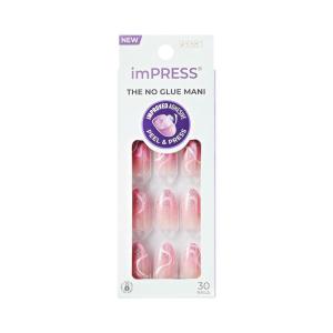 imageKISS imPRESS No Glue Mani Press On Nails Design Wild Venus Pink Medium Size Almond Shape Includes 30 Nails Prep Pad Instructions Sheet 1 Manicure Stick 1 Mini File