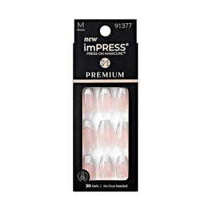 imageKISS imPRESS No Glue Mani PressOn Nails Premium Memory Lane Silver Medium Size Coffin Shape Includes 30 Nails Prep Pad Instructions Sheet 1 Manicure Stick 1 Mini FileMemory Lane