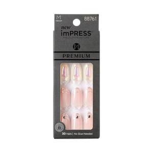 imageKISS imPRESS No Glue Mani PressOn Nails Premium Memory Lane Silver Medium Size Coffin Shape Includes 30 Nails Prep Pad Instructions Sheet 1 Manicure Stick 1 Mini FileAll My Love