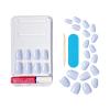 imageKISS Gel Fantasy Color Press On Nails Day1 Solid Blue Short Almond UltraSmooth Finish 28 Fake Nails Pink Gel Nail Glue 2g Mini Nail File ampamp Manicure Stick