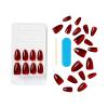 imageKISS Gel Fantasy Magnetic Press On Nails Almond Solid Red Medium Length 28 Fake Nails Pink Gel Nail Glue Net Wt 2 G  007oz Manicure Stick and Mini Nail FileBeatBelles