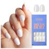 imageKISS Gel Fantasy Press On Nails Nail glue included Dancin Offwhite Short Size Oval Shape Includes 28 Nails 2g glue 1 Manicure Stick 1 Mini File31 Piece Set
