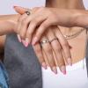 imageKISS Salon Acrylic Press On Nails Nail glue included Catchy Purple Medium Size Almond Shape Includes 28 Nails 2g glue 1 Manicure Stick 1 Mini FileLight Pink