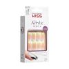 imageKISS Salon Acrylic Press On Nails Nail glue included Catchy Purple Medium Size Almond Shape Includes 28 Nails 2g glue 1 Manicure Stick 1 Mini FileNeon Yellow