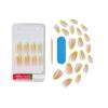 imageKISS Salon Acrylic Press On Nails Nail glue included Catchy Purple Medium Size Almond Shape Includes 28 Nails 2g glue 1 Manicure Stick 1 Mini FileNeon Yellow