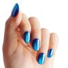 imageKISS colorFX by imPRESS Press On Nails  Reconnect Solid Blue with Pearlescent Finish Short Oval New ampamp Improved Adhesive Includes 30 Fake Nails Prep Pad 1 Manicure Stick 1 Mini Nail FileReconnect