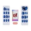 imageKISS colorFX by imPRESS Press On Nails  Reconnect Solid Blue with Pearlescent Finish Short Oval New ampamp Improved Adhesive Includes 30 Fake Nails Prep Pad 1 Manicure Stick 1 Mini Nail FileReconnect