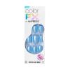imageKISS colorFX by imPRESS Press On Nails  Reconnect Solid Blue with Pearlescent Finish Short Oval New ampamp Improved Adhesive Includes 30 Fake Nails Prep Pad 1 Manicure Stick 1 Mini Nail FileMeta
