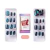 imageKISS colorFX by imPRESS Press On Nails  Reconnect Solid Blue with Pearlescent Finish Short Oval New ampamp Improved Adhesive Includes 30 Fake Nails Prep Pad 1 Manicure Stick 1 Mini Nail FileBetter Things