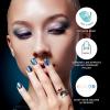 imageKISS colorFX by imPRESS Press On Nails  Starry Solid Light Pink with Pearlescent Finish Short Oval New ampamp Improved Adhesive Includes 30 Fake Nails Prep Pad 1 Manicure Stick 1 Mini Nail FileLate Night