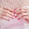 imageKISS colorFX by imPRESS Press On Nails  Starry Solid Light Pink with Pearlescent Finish Short Oval New ampamp Improved Adhesive Includes 30 Fake Nails Prep Pad 1 Manicure Stick 1 Mini Nail FileStarry
