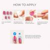 imageKISS colorFX by imPRESS Press On Nails  Starry Solid Light Pink with Pearlescent Finish Short Oval New ampamp Improved Adhesive Includes 30 Fake Nails Prep Pad 1 Manicure Stick 1 Mini Nail FileFloating