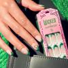 imageWICKED X imPRESS Press On Nails New Improved Adhesive Up To 10 Day Hold Unlikely Friendship Pink Medium Almond Includes 30 Fake Nails 1 Prep Pad 1 Manicure Stick 1 Mini FileAlways Been Green