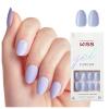 imageKISS Gel Fantasy Color Press On Nails Day1 Solid Blue Short Almond UltraSmooth Finish 28 Fake Nails Pink Gel Nail Glue 2g Mini Nail File ampamp Manicure Stick