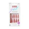 imageKISS Gel Fantasy Magnetic Press On Nails Almond Solid Red Medium Length 28 Fake Nails Pink Gel Nail Glue Net Wt 2 G  007oz Manicure Stick and Mini Nail FileWest Coast