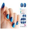 imageKISS colorFX by imPRESS Press On Nails  Reconnect Solid Blue with Pearlescent Finish Short Oval New ampamp Improved Adhesive Includes 30 Fake Nails Prep Pad 1 Manicure Stick 1 Mini Nail FileReconnect