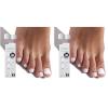 imageKISS imPRESS Pedicure French Tip Press On Toenails Blanc Chic White Short Squoval Pedicure Nail Kit Includes 24 Press On Toenails Prep Pad Mini Nail File ampamp Pedicure StickShort Pack of 2
