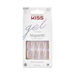 imageKISS Gel Fantasy Magnetic Press On Nails Almond Solid Red Medium Length 28 Fake Nails Pink Gel Nail Glue Net Wt 2 G  007oz Manicure Stick and Mini Nail FileDignity