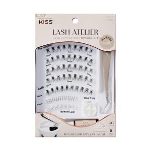 imageKISS Lash Atelier Professional Lash Extension Kit Wet Lash PreMapped False Eyelashes 46 Lash Clusters ampamp 36 Individual Lashes Last For Up To 7 Days Glue Ring Applicator12mm14mm