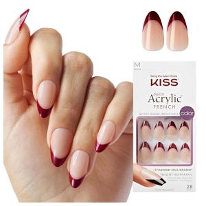 imageKISS Salon Acrylic Press On Nails Nail glue included Catchy Purple Medium Size Almond Shape Includes 28 Nails 2g glue 1 Manicure Stick 1 Mini FileSkin