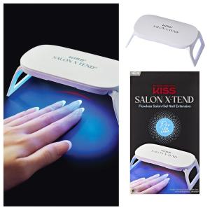 imageKISS Salon Xtend LED Gel Nail Kit Perk Beige Medium Coffin 30 Press On Nails LED Soft Gel Adhesive 5 ml 016 US fl oz LED Lamp USB Cable Prep Pad Manicure Stick ampamp Mini Nail FilePro LED Lamp