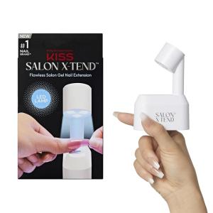 imageKISS Salon Xtend LED Gel Nail Kit Perk Beige Medium Coffin 30 Press On Nails LED Soft Gel Adhesive 5 ml 016 US fl oz LED Lamp USB Cable Prep Pad Manicure Stick ampamp Mini Nail Filetend LED Lamp