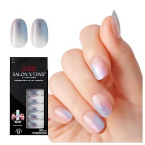 imageKISS Salon Xtend LED Gel Nail Kit Press On Nails Changed Multicolor Short Oval 30 Fake Nails Soft Gel Nail Glue 5 ml 016 US fl oz Prep Pad Manicure Stick ampamp Mini Nail FileMulticolor