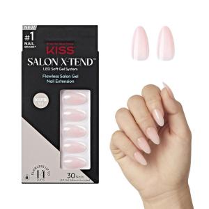 imageKISS Salon Xtend LED Gel Nail Kit Press On Nails Changed Multicolor Short Oval 30 Fake Nails Soft Gel Nail Glue 5 ml 016 US fl oz Prep Pad Manicure Stick ampamp Mini Nail FileLight Beige