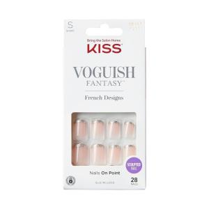 imageKISS Voguish Fantasy Press On Glue Nails  Luminary Pink Short Oval  Waterproof Smudge Proof Nail Kit Contains 28 Fake Nails Pink Gel Nail Glue 2g Mini Nail File ampamp Manicure StickBisous