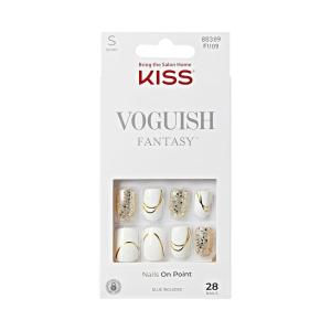 imageKISS Voguish Fantasy Press On Glue Nails  Luminary Pink Short Oval  Waterproof Smudge Proof Nail Kit Contains 28 Fake Nails Pink Gel Nail Glue 2g Mini Nail File ampamp Manicure StickGlam and Glow