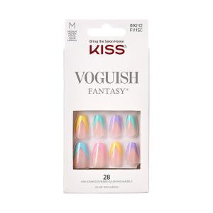 imageKISS Voguish Fantasy Press On Glue Nails  Luminary Pink Short Oval  Waterproof Smudge Proof Nail Kit Contains 28 Fake Nails Pink Gel Nail Glue 2g Mini Nail File ampamp Manicure StickCandies