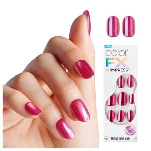 imageKISS colorFX by imPRESS Press On Nails  Starry Solid Light Pink with Pearlescent Finish Short Oval New ampamp Improved Adhesive Includes 30 Fake Nails Prep Pad 1 Manicure Stick 1 Mini Nail FileAround You
