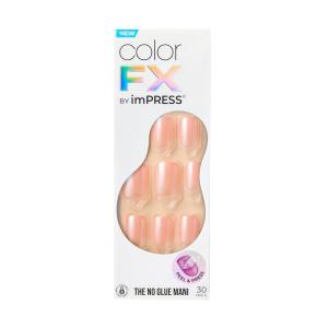 imageKISS colorFX by imPRESS Press On Nails  Starry Solid Light Pink with Pearlescent Finish Short Oval New ampamp Improved Adhesive Includes 30 Fake Nails Prep Pad 1 Manicure Stick 1 Mini Nail FileThe Weekends