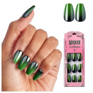 imageWICKED X imPRESS Press On Nails New Improved Adhesive Up To 10 Day Hold Beautifical White Medium Oval Includes 30 Fake Nails 1 Prep Pad 1 Manicure Stick 1 Mini FileLeaders Of Oz