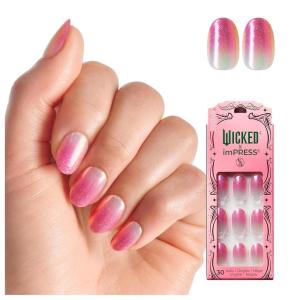 imageWICKED X imPRESS Press On Nails New Improved Adhesive Up To 10 Day Hold The Green Elixir Green Short Oval Includes 30 Fake Nails 1 Prep Pad 1 Manicure Stick 1 Mini FileThe Green Elixir