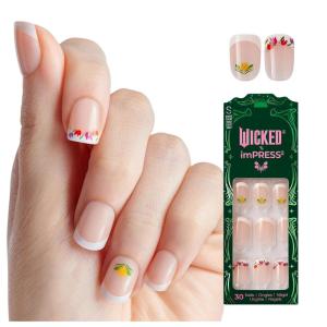 imageWICKED X imPRESS Press On Nails New Improved Adhesive Up To 10 Day Hold Unlikely Friendship Pink Medium Almond Includes 30 Fake Nails 1 Prep Pad 1 Manicure Stick 1 Mini FileRainbow of Blooms
