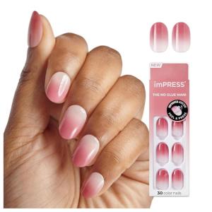 imageimPRESS Color Ombre Press On Nails Beat The Heat Pink Short Oval PureFit Technology Patented Super Hold Adhesive Chip Proof Smudge Proof Mini Nail File Manicure Stick ampamp 30 Fake NailsBeat The Heat