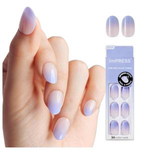 imageimPRESS Color Ombre Press On Nails Beat The Heat Pink Short Oval PureFit Technology Patented Super Hold Adhesive Chip Proof Smudge Proof Mini Nail File Manicure Stick ampamp 30 Fake NailsFriendzone