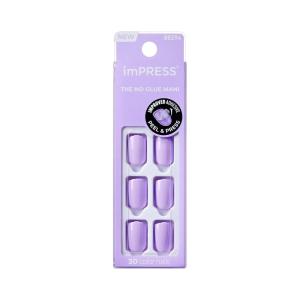 imageimPRESS Color Press On Nails Over You Solid Burgundy Short Oval PureFit Technology Patented Super Hold Adhesive Chip Proof Smudge Proof Mini Nail File Manicure Stick ampamp 30 Fake NailsPurple