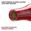 imageKISS 1875 Watt Pro Tourmaline Ceramic Hair Dryer Styling Edition 3 Heat Settings 2 Speed Settings Cool Shot Button 7 Blow Dryer Accessories Included 2Year Warranty  Red8 Piece Set