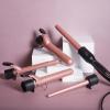 imageKISS 5in1 Curling Iron Interchangeable Tourmaline Ceramic Curling Wand Set with 3 Styling Clips ampamp 2 Wands 2 Heat Settings Heat Resistant Glove 110120V