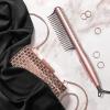 imageKISS Dry and Style Heat Brush Wet to Dry Detangling and Volumizing Hot Comb Tourmaline Ceramic Bristles 2 Temperature Settings Ultra Lightweight Handle 360 Swivel Power Cord