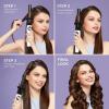 imageKISS Instawave Deluxe Automatic Rotating Curling Iron Ceramic Ionic Technology Tangle Prevention 2Way Rotation Dual Heat Settings up to 420F 1 Curling Wand 2Year Warranty  Black ampamp White1 Count Pack of 1