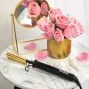imageKISS Professional Pressing Comb with Polished Gold Smoothing Comb Safety Stand Digital LED Temperature Display ampamp Tangle Free 360 Swivel Cord